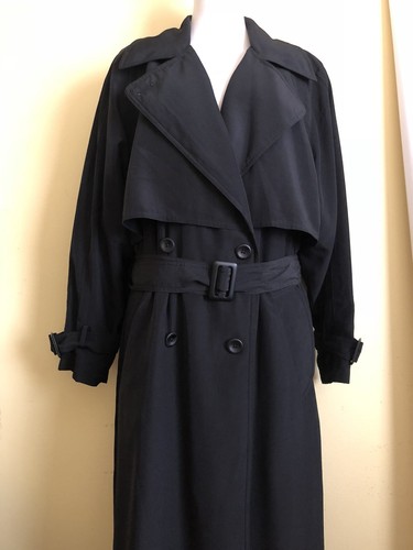 UTEX Womens Black Trench Long Raincoat 