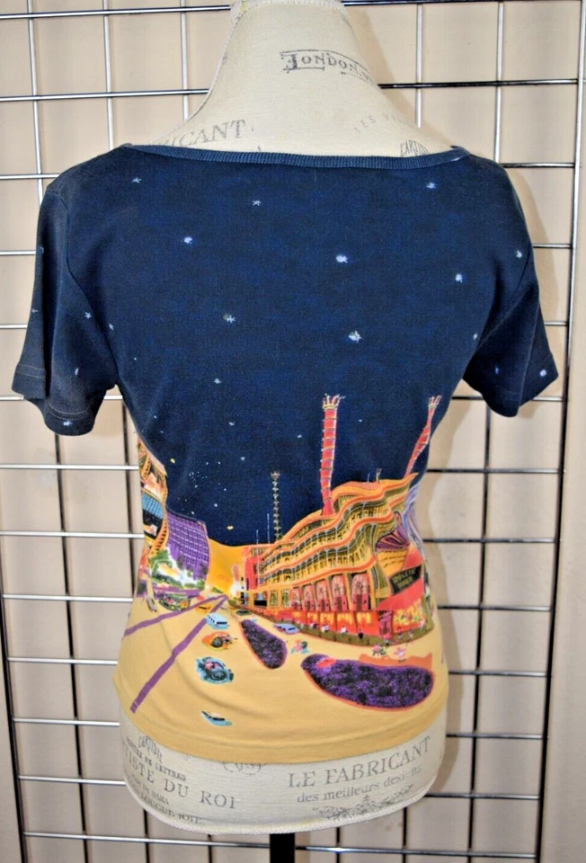 Top de Colección Las Vegas Toma Dos Talla S/M Años 80 City Scape Mirage Siegfried Roy Lentejuelas Foto 4 de 4