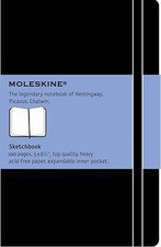 Moleskine Art Sketchbook, Hard Cover, Large 5" x 8.25" Black, 104 Pages