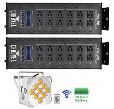 2 Chauvet PRO-D6 Dimmer Switch Pack 115V/230V White Wireless Battery Par Light