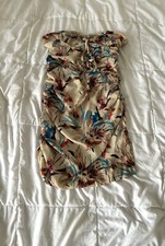 Ladies Size 10 Stone Floral Ruched Bodycon Dress BNWT Pretty Little Thing New