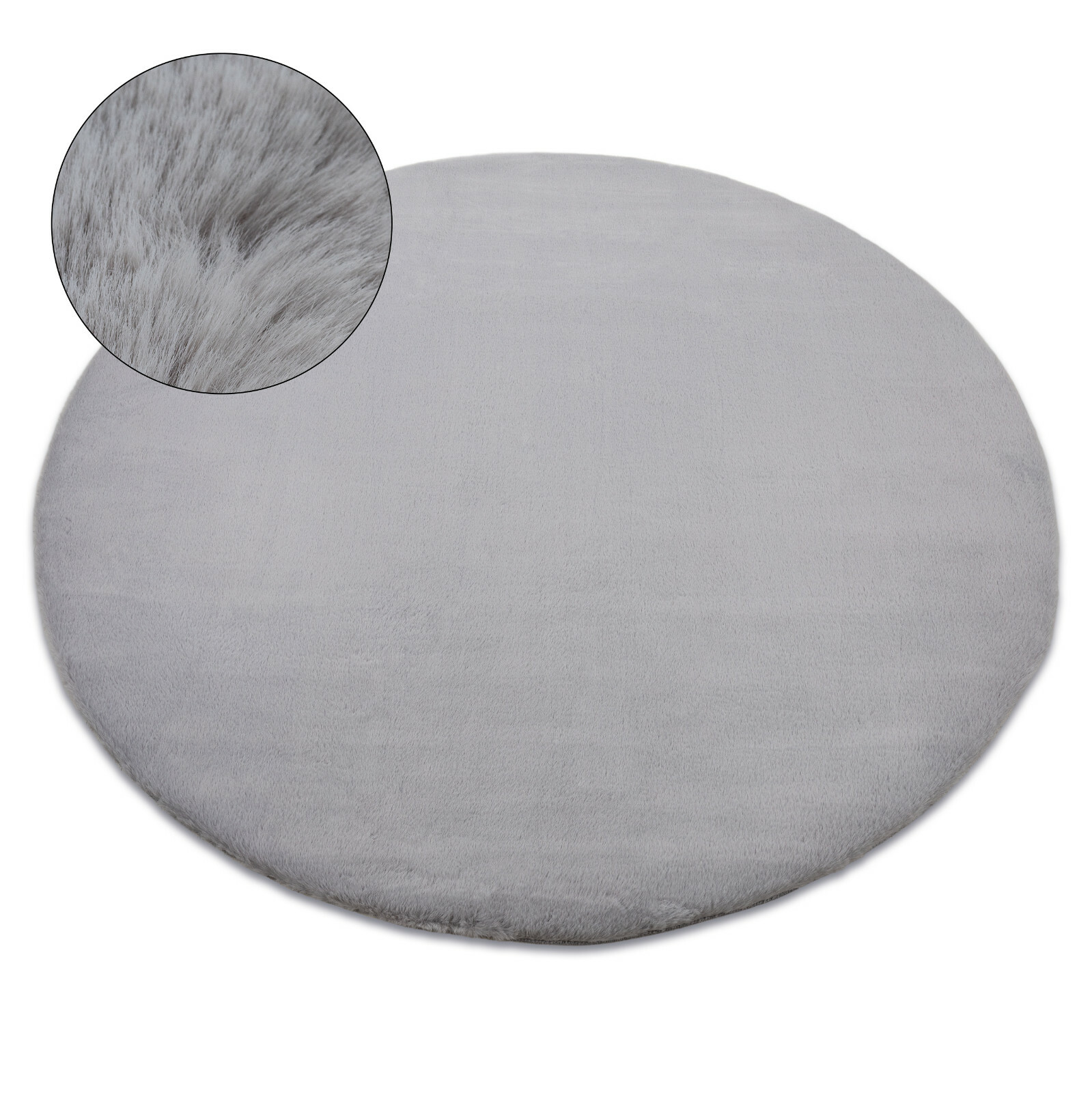 MODERN thick, soft RUG 'BUNNY' circle Bellarosa 8 patterns Rabbit fur