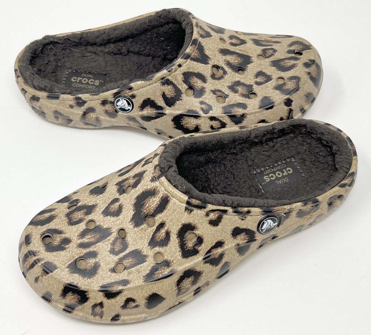 CROCS FREESAIL LEOPARD LINED CLOG Women's size