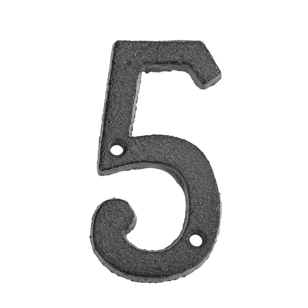 LF 5Pcs Metal Digital Number Cast Iron House Sign Doorplate DIY Cafe