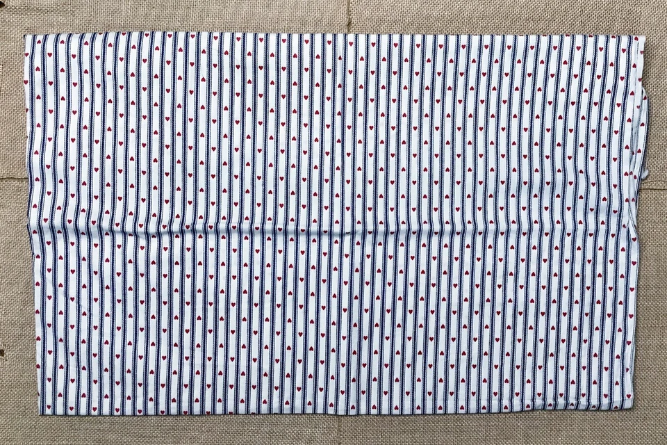 Material de tela a rayas Country Hearts artesanía de costura rústica granja casa de campo núcleo Foto 2 de 3