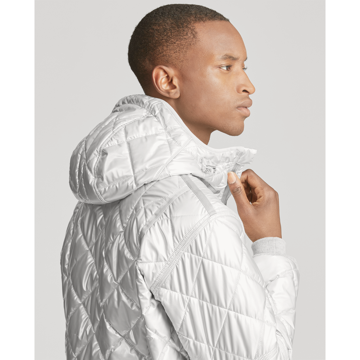Ralph Lauren Purple Label RLX Silver Foil Quilted Hooded Ripstop