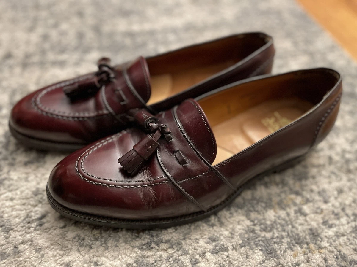 Alden 693 Burgundy Calfskin Leather Tassel Loafers Men’s Shoes Size 11a/c