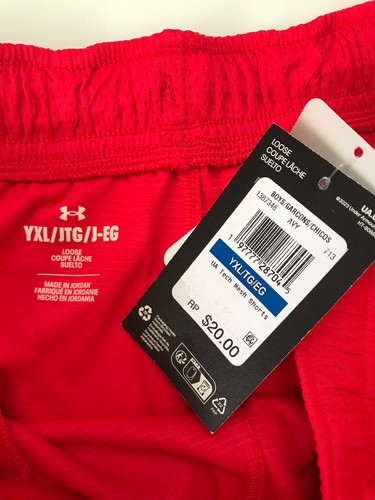 NWT Under Armour Youth YXL UA Tech Mesh Shorts 1387348 Red New - Picture 9 of 10