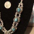 Estate Sales Genuine CARICO LAKE Turquoise Squash Blossom Necklace — photo 3