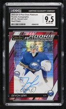 2023-24 O-Pee-Chee Platinum Rookie Red Prism 16/30 Devon Levi CGC 9.5 Auto 0n96