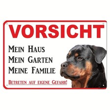 Rottweiler Caution Tin Metal Signs Home D cor 8x12 "My House My Garden My Family