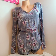 Mudd Lightweight Floral Long Sleeve Romper Size Sm