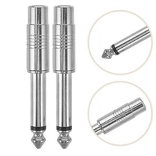 10pcs Headphone Adapter 6.35 Mm - Straight Plug Guitar Stereo Adapter - Amp