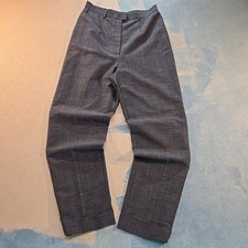 Escada Margaretha Ley DISTRESSED Women Pants 36 Grey Wool Mohair Linen Trouserss