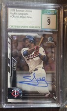Miguel Sano 2016 Bowman Chrome Rookie Auto RC Twins  #CR-AMS Graded CSG 9