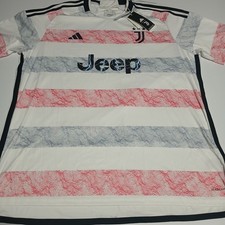 Camiseta deportiva de visitante Adidas Juventus 2022-23 para hombre 2XL blanca rosa Jeep fútbol HR8255 NUEVA CON ETIQUETAS