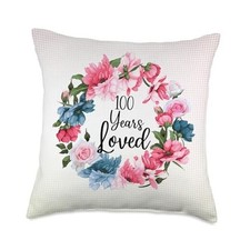 100 a os de amor floral regalo para mujeres, abuela 100 cumplea os manta, 18x18