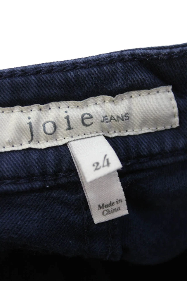 Женские джинсы Joie из хлопка на молнии узкие штанины на молнии детализированные джинсы синие размер 24 - Изображение 4 из 4