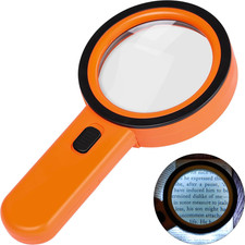 Magnifying Glass with Light, Handheld Large Magnifying Glass 12 LED Illuminated