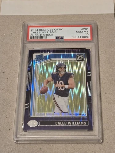 2024 Donruss Optic Caleb Williams Purple Shock Prizm RC #201 PSA 10 Gem Mint