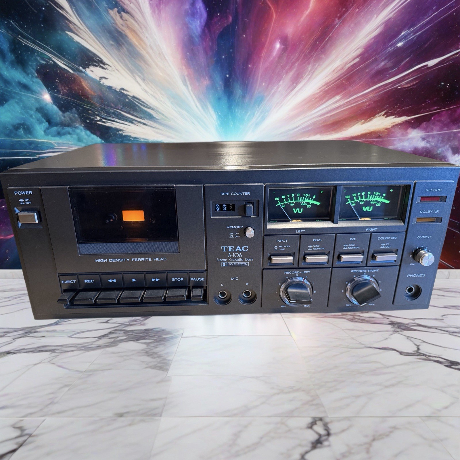 VINTAGE TEAC Stereo Cassette Deck Model A-106 FRESH FULL SER