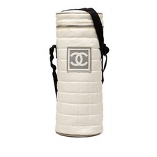 Chanel Sport Line Coco Mark Nylon Bottle Shoulder Bag Women White One Size