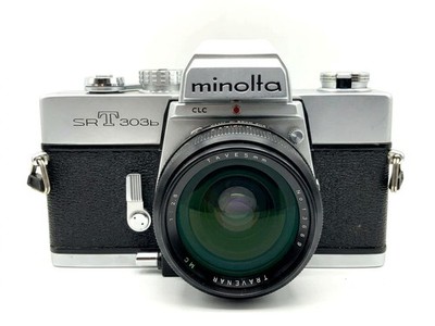 Minolta SRT 303b + Travenar 135mm f/2.8 Kit Set Analog SLR 35mm Kamera Objektiv