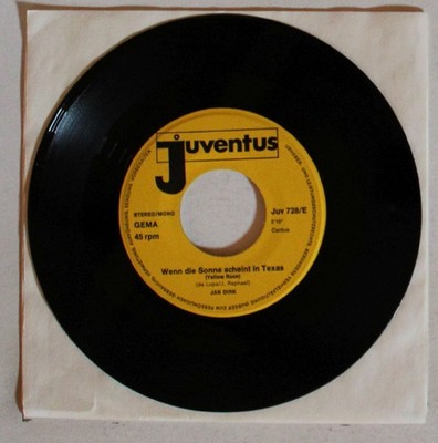 Jan Dirk Wenn Die Sonne Scheint In Texas GER 7inch Vinyl Single Schlager