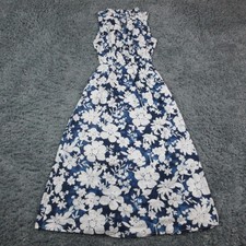 GAP Dress Womens XS Blue White Floral Sleeveless Maxi Sundress Boho Summer