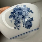 Vintage Milk Glass Ceiling Fan Dome Light Lamp Shade Globe Blue Floral 3” Fitter