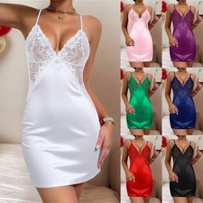 Womens Lace Sexy Satin Silk