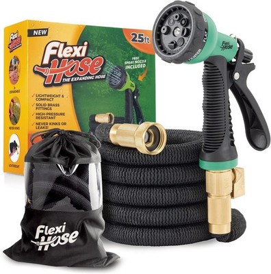 Plus Expandable Garden Hose with 8 Function Nozzle, 25FT - Lightweight Retrac...