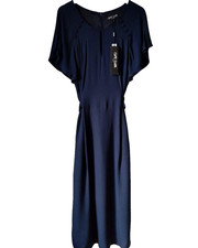 OSSIE CLARK * BNWT * SIZE 18 NAVY MONTHOLME LADIES MAXI DRESS RRP £149  FREE P+P