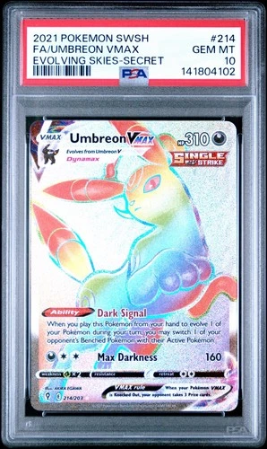 2021 Pokemon SWSH Evolving Skies Umbreon VMAX #214/203 PSA 10 GEM MINT