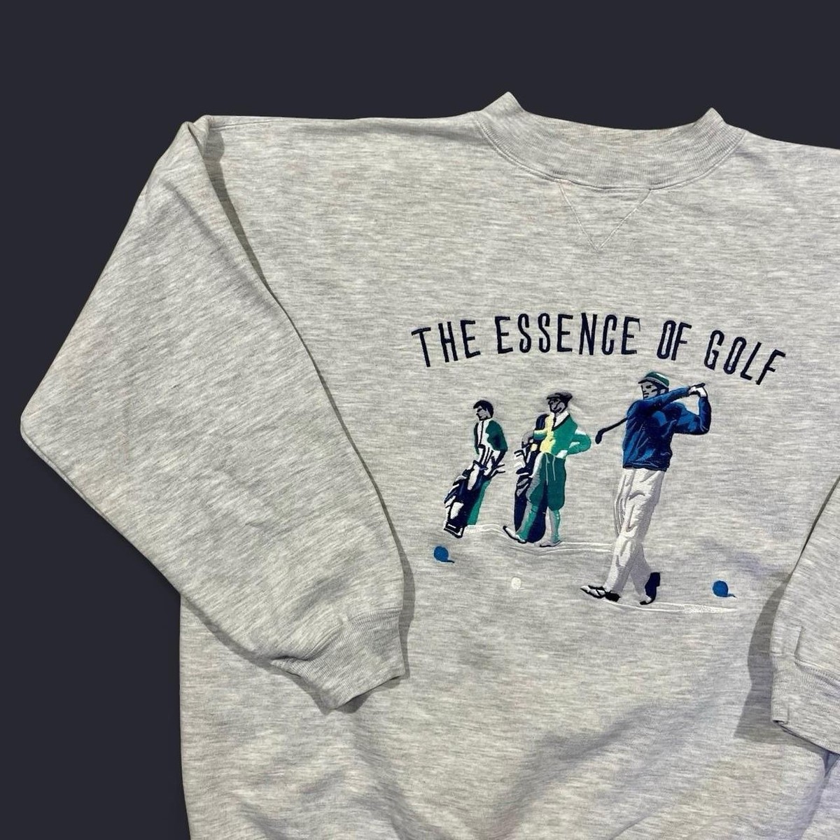 Vintage Y2K The Essence Of Golf Embroidered PGA Size Large Gray Sweatshirt