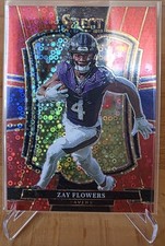 2025 Panini Select - Zay Flowers Red Disco Prizm /49 Baltimore Ravens