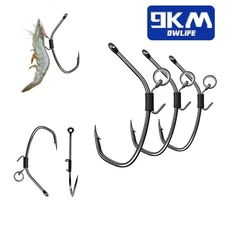 9KM 10Pcs Bass Live Shrimp Hook Catfish Hook Shrimp Holder High Strength For Sea
