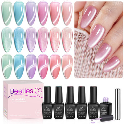 Beetles Gel Polish Beetles Cat Eye Gel Nail Polish Set 6 Colors Fairy Garden