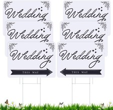 6 Pack Wedding Directional Arrow Signs Wedding This Way Plastic Signs