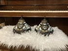 Pair 2 Vintage Tiffany Style Pendant Lamp Lighting Stained Glass Victorian Decor