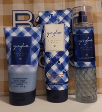 Bath Body Works GINGHAM Body Cream, Fragrance Mist, Foaming Sugar Body Scrub