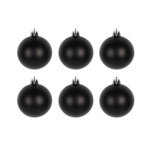 6/8/10cm Christmas Decor Baubles Tree Xmas Black Balls Party Ornament 4/6Pcs UK