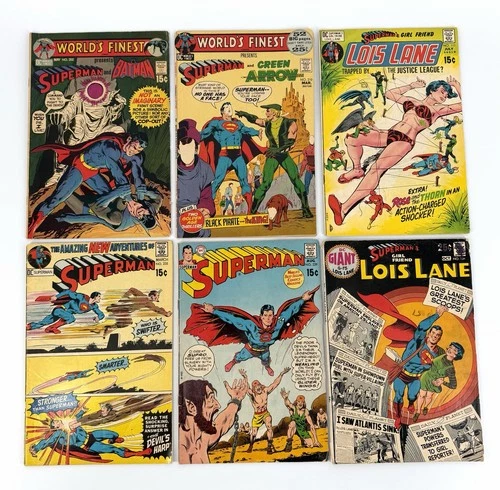 Vintage DC Comic Lot Superman Lois Lane World’s Finest Silver/Bronze Age 6 Books