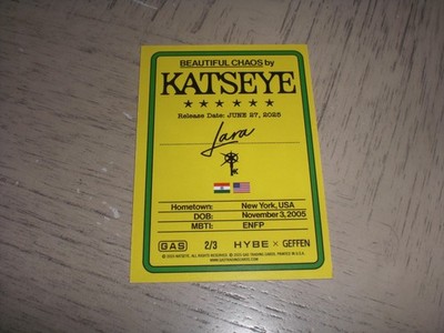 2025 KATSEYE x GAS Lara RED Foil #2/3 Trading Card Photocard Hybe
