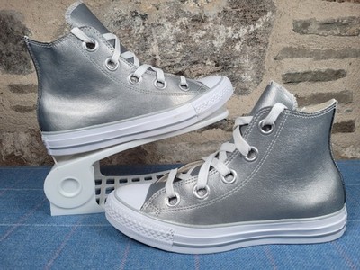 Converse All Star Hi Top Sneaker Damen UK 5 EU 37,5 silber Astro Festival sehr guter Zustand