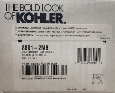 #ad #ad Kohler K 8801 2MB Duostrainer Sink Strainer Vibrant Brushed Modern Brass *READ* $32.99