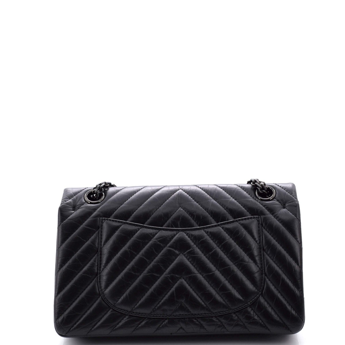 Chanel So Black Reissue 2.55 Flap Bag Chevron Aged Calfskin Chanel So Black Reissue 2.55 Flap Bag Chevron Aged Calfskin