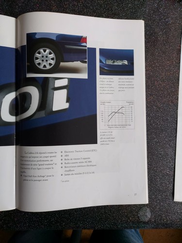 OPEL CALIBRA , CATALOGUE, BROCHURE, PROSPEKT FOLDER, 09/1993, french 36p - Bild 8 von 9