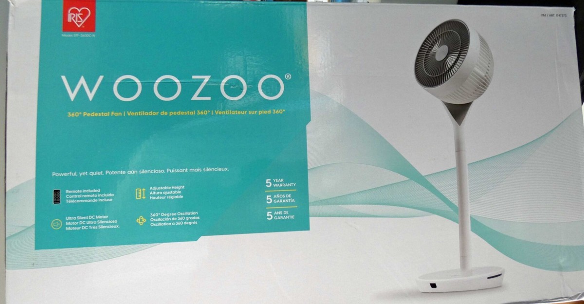 New WOOZOO STF-360DC-N Pedestal Air Circulator Fan Free US