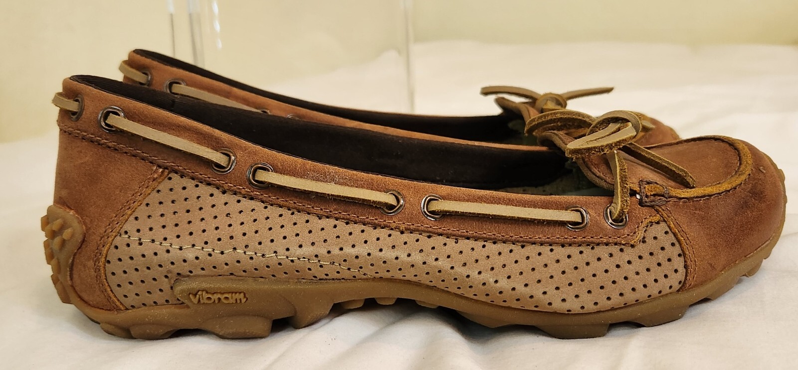 SAOLA Scarpe Merrell donna marrone nabuk guida suola vibram taglia 6